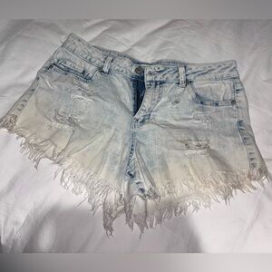Altar'd State Blue Jean Shorts Distressed Frayed Hem